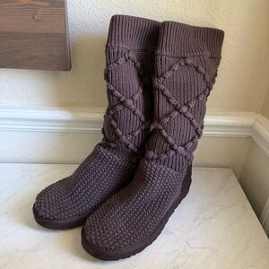 UGG Women's Knit Boots in Dark Brown